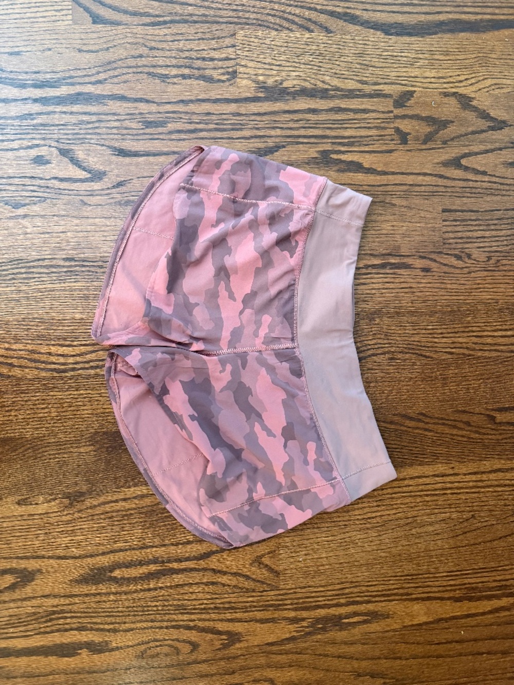 Lululemon Speed Up High-Rise Short 4", Size 12 (pink/grey camouflage)